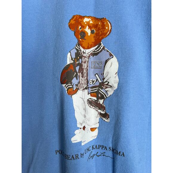POLO Bear Blue Sweatshirt representing USC Kappa Sigma Men's Small - Picture 4 of 7